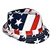 HDE USA American Flag Stingy Short Brim Trilby Fedora Hat Cap