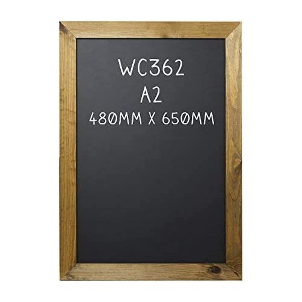 Chalkboards UK Standard A2 Framed Blackboard, Wood, Black, 650 x 480 mm