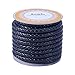 PH PandaHall 4.4 Yard 5mm Round Folded Bolo PU Braided Leather Cord Bolo Tie for Necklace Bracelet Jewelry Making Black