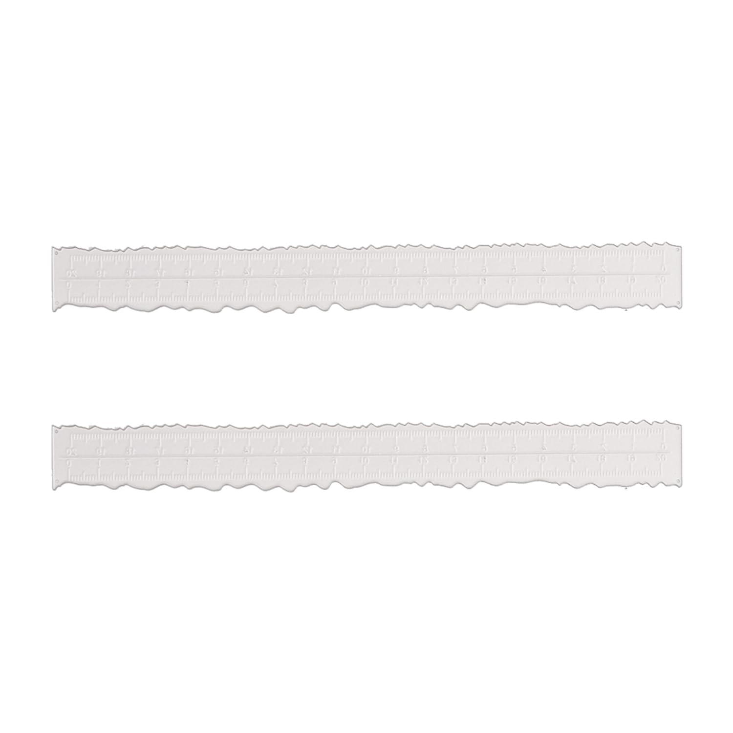 Xvnoesza 2Pcs Irregular Edge Metal Paper Tearing Ruler for Crafting and Drawing Deckle Edge Carbon Steel Design Ideal for School Office and Art Projects