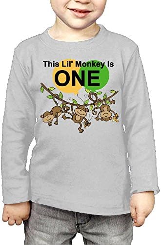ZheuO Boys & Girls Baby Swinging Monkeys 1st Birthday Soft 100% Cotton T-Shirts Unisex Gray 2 Toddler