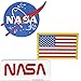 Complete Patches Set for NASA Astronaut Costume - USA Flag, Nasa White-Red (Set of 3) - Iron on and Sew on Embroidery Patch - Can Be Ironed onto Anything You Can Iron
