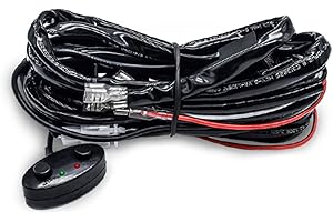 BUZHI Led Light Bar Wiring Harness Kit, 480W 2 Leads 14 AWG Universal LED Wiring Harness with 12V 40A Relay and Two Control S