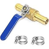 Joywayus 3/4" Hose Barb Inline Brass Shutoff Ball Valve Water Oil Air Gas Fuel Line Pipe Fittings