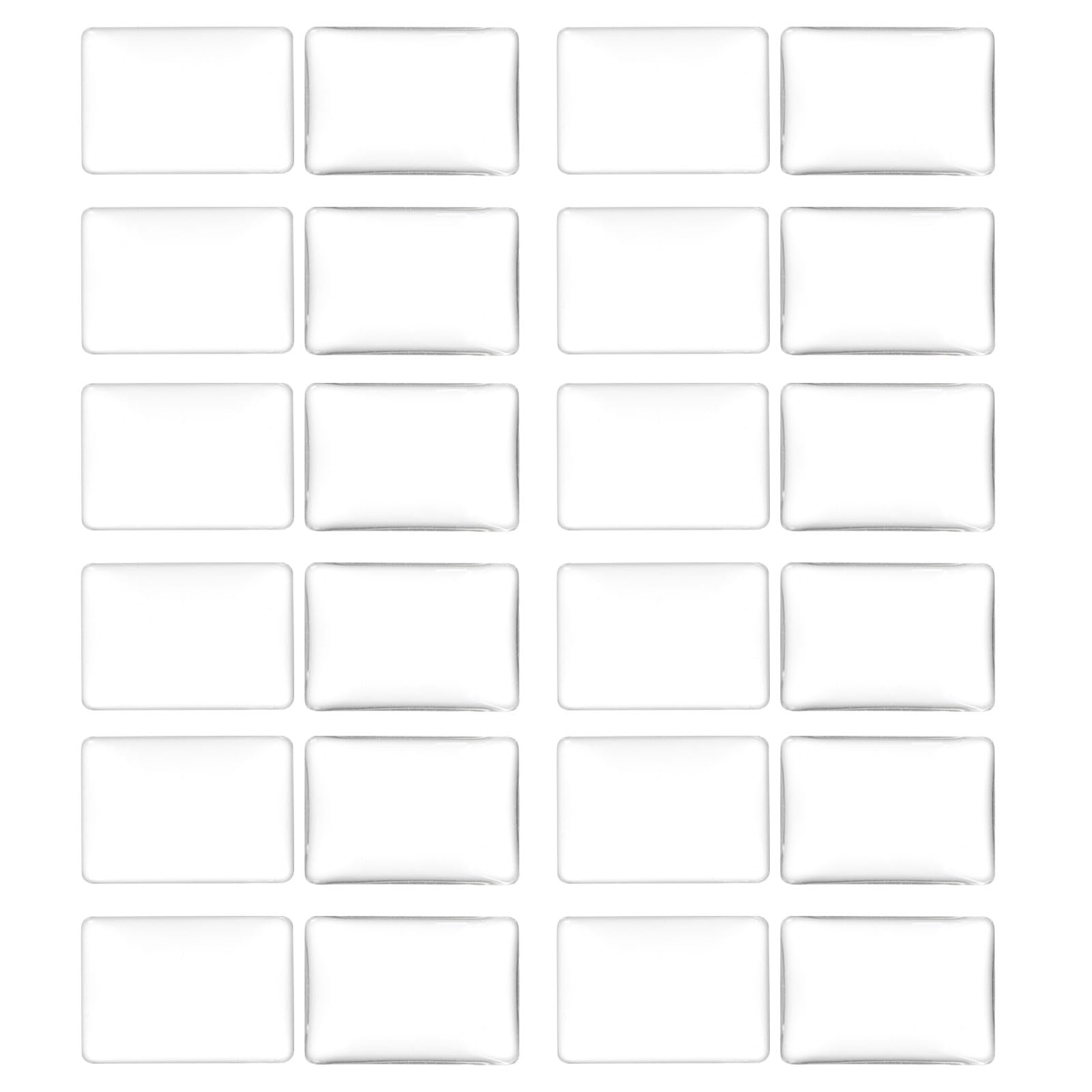 PATIKIL Transparent Glass Cabochons, 30Pcs 23x33mm Rectangle Glass Dome Tiles for Photo Pendant Jewelry Making, Clear