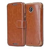 Motorola Moto X (2nd Gen, 2014) Case Wallet - Mulbess [Layered Dandy][Coffee Brown] - [Slim][Wallet Case] - Premium Leather Flip Case With Credit Card Slot for Motorola Moto X (2nd Generation)