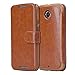Motorola Moto X (2nd Gen, 2014) Case Wallet - Mulbess [Layered Dandy][Coffee Brown] - [Slim][Wallet Case] - Premium Leather Flip Case With Credit Card Slot for Motorola Moto X (2nd Generation)