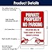 Sigo Signs Private Property No Parking Violators Will Be Towed Away Sign, 10x14 Inches, Rust Free .040 Aluminum, Fade Resistant, Made in USA