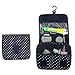 Itraveller Portable Hanging Toiletry Bag/ Portable Travel Organizer Cosmetic Bag for Women Makeup or Men Shaving Kit with Hanging Hook for vacation (Navy Circle)