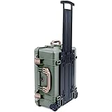 Pelican Color Case OD Green Pelican 1560 case, with tan Handles & latches. Comes with Foam & Wheels.