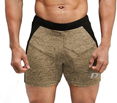 Decisive Fitness Gym Lifting Shorts, Workout Short, Cycling Short, (Lifting Short) - Brown Melange (Large (32" to 36" Waist))