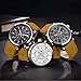 BENYAR Fashion Men's Quartz Chronograph Waterproof Watches Business Casual Sport Design Brown Leather Band Strap Wrist Watch (Silver Black)