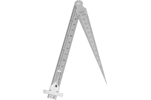 THINCOL Taper Gage Gap Hole Depth 3 in 1 Gauge, Aperture Scale 0.3 mm-15mm Stainless Steel Gauge, 0.1 -15mm Metric Wedge Feeler Gap Gauge, Imperial 0-15mm Depth Ruler