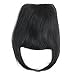 Deewin Brazilian Human Hair Clip-in Hair Bang Fringe Short Straight Hair Extension for Black Women 6-8inch (natural color)