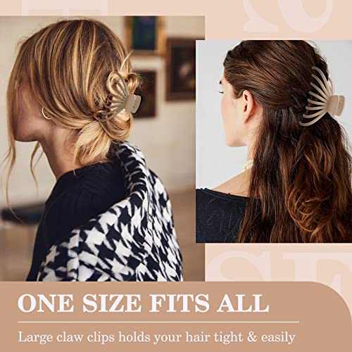 6Pcs Hair Clips for Women, 4.7‘’ Large Neutral Hair Claws Clips for Thick Thin Hair, Matte Jumbo Strong Hold Hair Clip for Women Girl, Non-slip Jaw Claw Clip with Box, Hair Accessories for Christmas Gifts