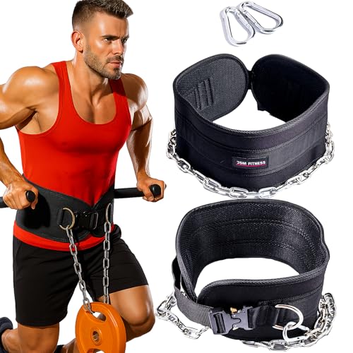 JSM FITNESS Weighted Dip Belt with Chain 240kg - Weight Belt for Pull Ups and Dips | Heavy Duty Gym Accessory with Steel Buckle & Neoprene Back Support for Weightlifting, Bodybuilding, Powerlifting