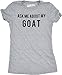 Womens Ask Me About My Goat Flip Up T Shirt Cute Farm Animal Slim Fit Tee Funny T Shirts Flip Tops for Women Cool Animal Top Women's Novelty Tees Light Grey M