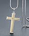 Men's Stainless Steel Lord's Prayer Cross Pendant Necklace, 23
