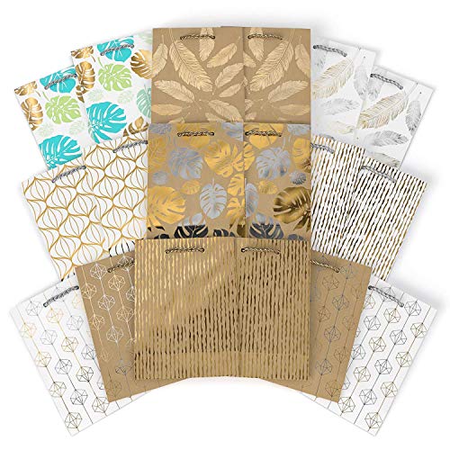 image for ARTEZA Gift Bags, Set of 18pcs (9 Mixed Designs, 2 pcs Each Design), P