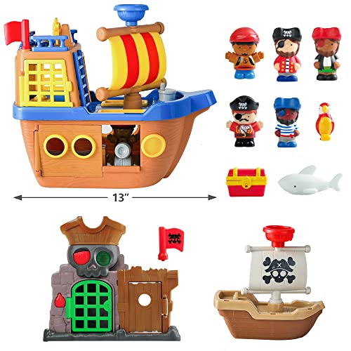 iPlay, iLearn Large Pirate Ship Toys, Kids Pretend Adventure Playset W