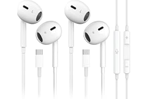 Mutsrd 2 Pack-USB C Headphones for iPhone 16/15 Type C Earbuds Wired Earphones with Mic & Remote Control Noise Cancelling for iPad Pro, Galaxy S23/S22/S21/S20/Ultra Note 10/20, Pixel 7/6/6a/5/4