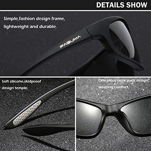 FAGUMA Polarized Sports Sunglasses For Men Cycling Driving Fishing 100