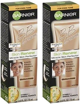 Garnier Skin Renew Miracle Skin Perfector B.B. Cream, Medium and Deep, 2.5 Fluid Ounce (2 pack)