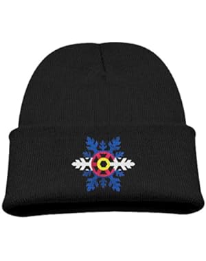 Art Colorado Flag Snowflake Kid's Hats Winter Funny Soft Knit Beanie Cap, Unisex