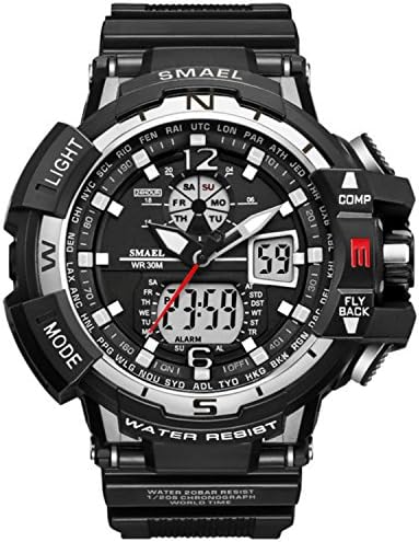 Analogue Digital Watch Military Sport Watch Mens Dual Dial Business Casual Multifunction Electronic Wrist Watches Resistant Wristwatch