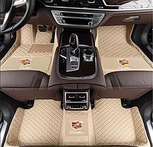 THKWO Custom Fit XPE Leather 3D Full Surrounded Waterproof Car Floor Mats for Cadillac ATS XTS CTS CT4 CT5 CT6 SRX XT4 XT5 XT6 Waterproof Non-Slip Carpets (Beige, 2010-2016 SRX)
