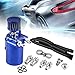 RULLINE Oil Catch can kit,air Oil Separator,Oil Catch Can Tank, Universal Reservoir with Breather Hose Kit Aluminum Polish Baffled 350ml Blue