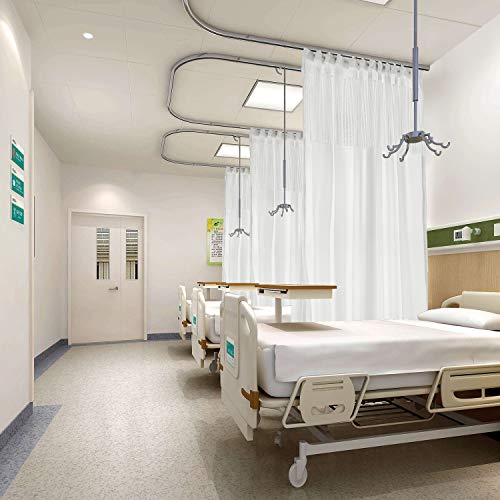 ChadMade 5ft Wide x 7ft Tall Hospital Curtain with Flat Hooks for Hospital Medical Clinic SPA Lab Cubicle Curtain Divider Privacy Screen (White, 1 Panel) - Thumbnail 7