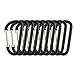 SWATOM Aluminum Carabiner Clip Snap Hook Keyring 1.6/1.8/2.2/2.4/2.8 Inch Carabiners Keychains Black(10P/20P)