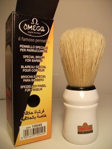 Red handled omega professional boar hair shaving brush