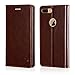 Belemay Compatible with iPhone 8 Plus Wallet Case, Genuine Cowhide Leather Flip Case Folio Cover [Soft TPU Inner Case] Card Holder Slots, Kickstand, Cash Pockets Compatible with iPhone 8 Plus, Brown
