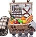 SatisInside Upgrade Insulated Luxury 28Pcs Kit Wicker Picnic Basket Set for 4 People - Reinforced Handle - Stripes