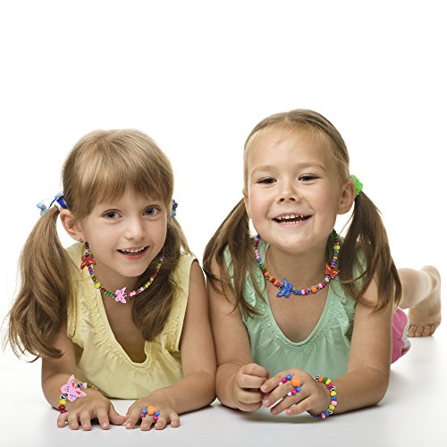 SMITCO Kids Costume Jewelry Set for Little Girls and Toddlers - Wooden, Beaded Toy Necklace, Bracelet and Ring for Play Pretend or Dress Up - Non-Toxic and Safe for Children Ages 3 to 8