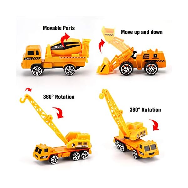 Alloy Engineering Truck Mini Pocket Size Construction Models Play Vehicles Toy Party Favors Cake Decorations Topper…