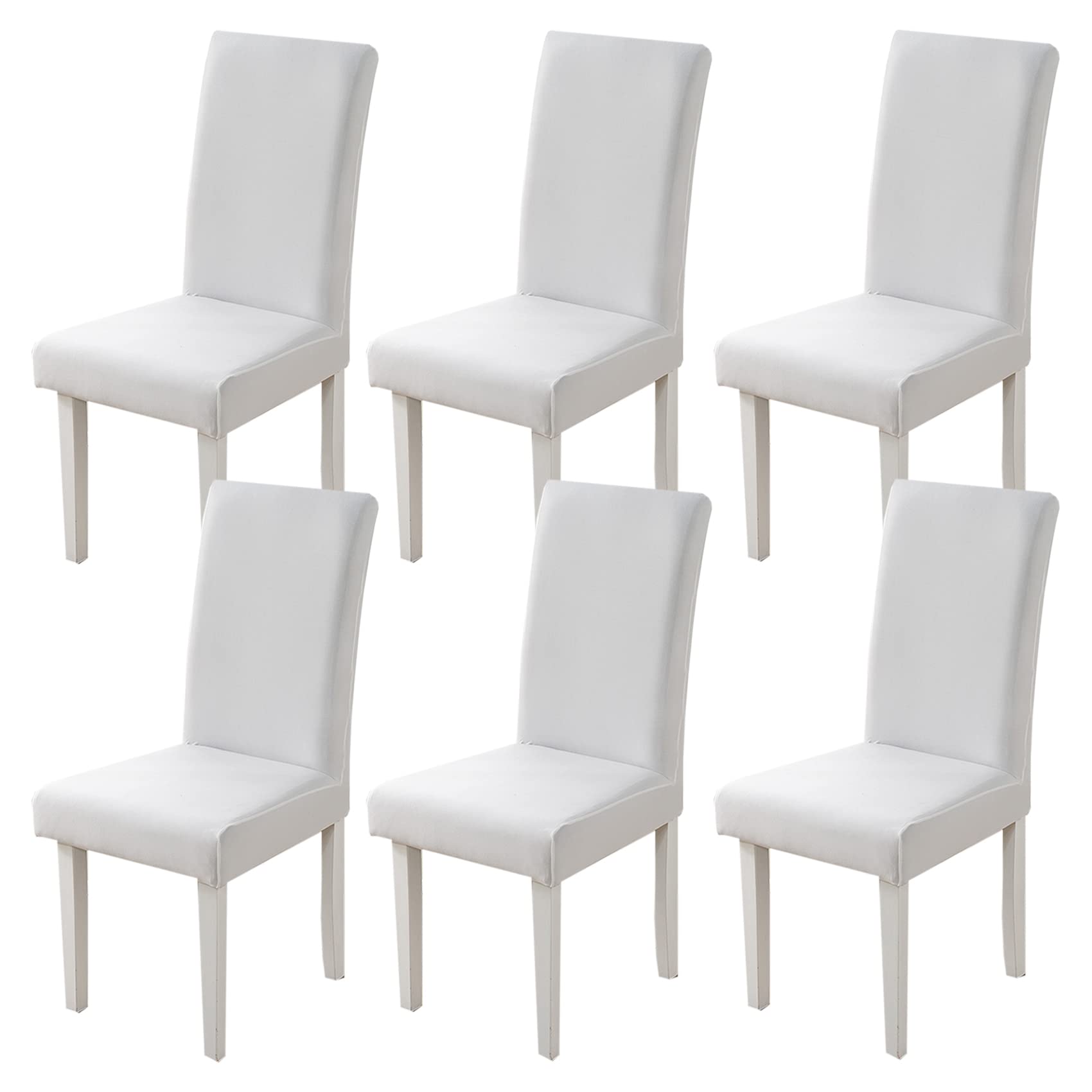 HZDHCLH Chair Covers for Dining Room Set of 6, Stretch Spandex Dining Chair Slipcovers,Washable Removable Chair Protector for Kitchen Living Room Hotel Wedding Party — image 1