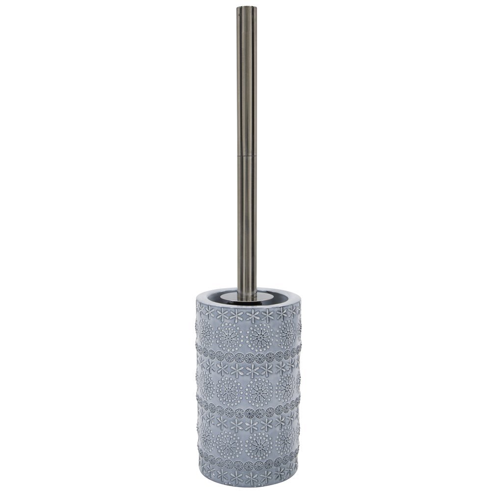 Spirella Collection Relief Toilet Brush, Diameter 9.8 x 41.5 cm, Porcelain, Grey