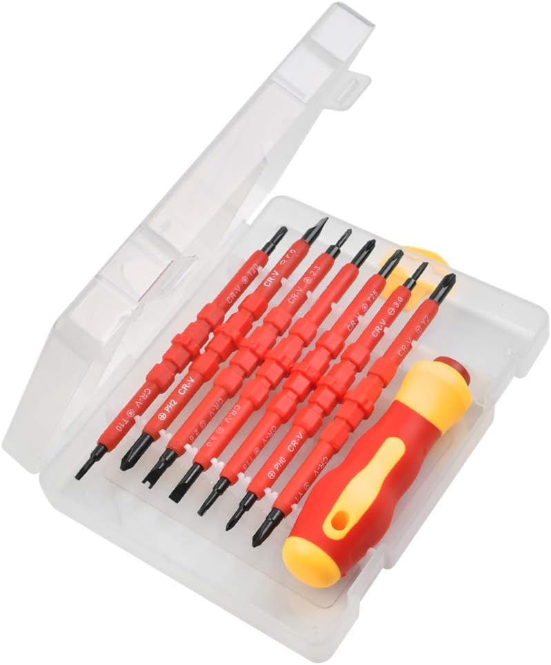 FOROREH Screwdriver, Insulated Screwdriver Set 7tlg Chrome Vanadium Steel Screwdriver Set including Soft Handle