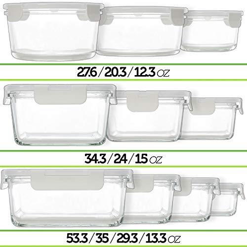 Glass Food Storage Containers with Lids - Glass Meal Prep Containers Glass Containers For Food Storage with Lids 20 Pcs. Glass Storage Containers with Lids Glass Food Containers Glass Lunch Containers