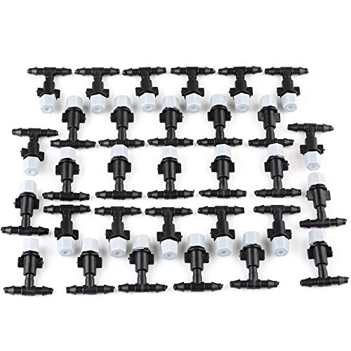 VERY100 Plastic Mist Misting Nozzle Sprinkler for Plant Flower Cooling System (1/4") Pack of 50