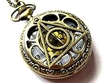 Harry Potter Deathly Hollows Pocket Watch necklace,Gl Dial Pocket Watch