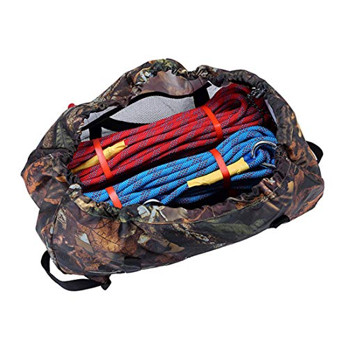 FREAHAP R Climbing Rope Bag 500D Oxford Gear Bag for Mountaineering Ice Climbing with Rope Mat Heavy Duty Backpack Camo