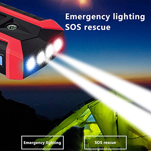 Xumeili 89800mAh 4 USB Portable Car Jump Starter Pack Booster Charger Battery Power Bank (Red)