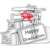 GOINEVA Graduation Cap Charm 925 Sterling Silver Charms Fits Women's Charm Bracelet and Necklace Bead Jewelry Gifts for Sister