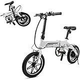 SwagCycle EB-5 Lightweight and Aluminum Folding EBike with Pedals, Power Assist, and 36V Lithium Ion Battery; Electric Bike with 14 inch Wheels and 250W Hub Motor