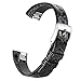 bayite Replacement Leather Watch Bands for Fitbit Alta HR and Alta Stone Pattern Black