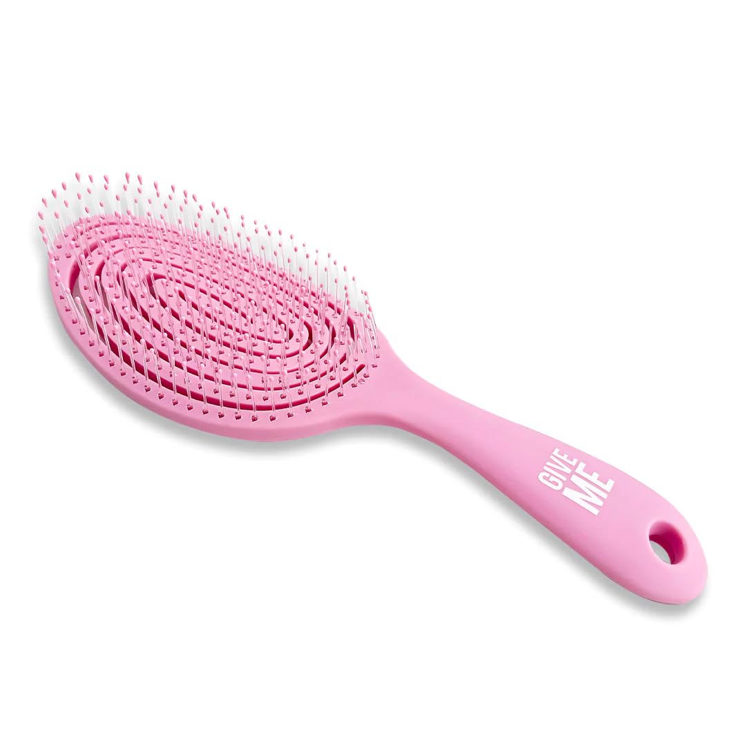 Give Me Cosmetics Flexy Paddle Hair Brush, Detangle Hairbrush, Soft Bristles for Sensitive Scalps Stubborn Knots, Lightweight Vented Loop Design for Dry or Wet, Hairbrushes for Women Men Girls